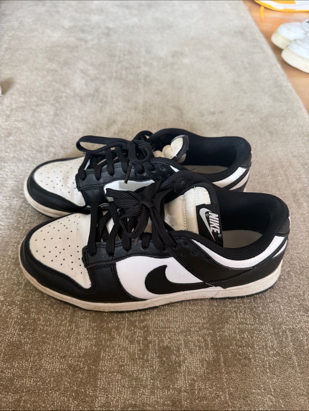 Nike Kids Black and White Low-Top Sneakers with Swoosh